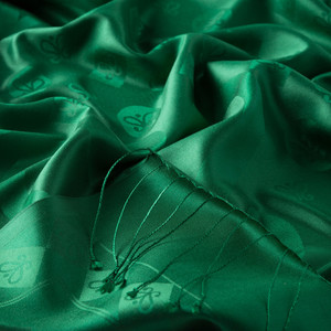 Green Semi Monogram Print Silk Scarf - Thumbnail