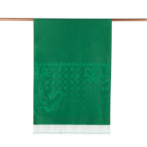 ipekevi - Green Semi Monogram Print Silk Scarf (1)