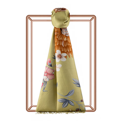 Green Siona Print Silk Shawl