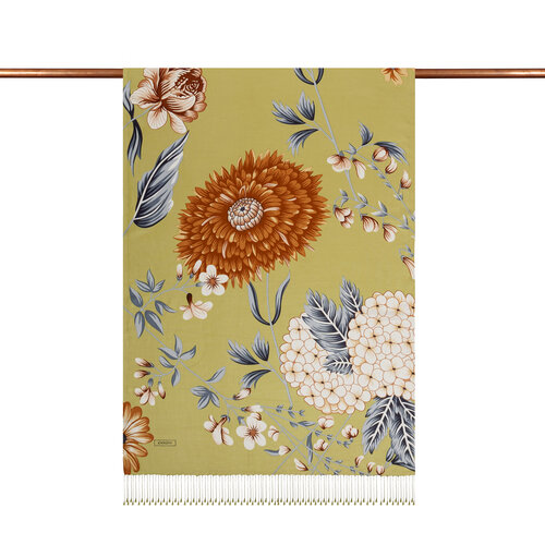 Green Siona Print Silk Shawl