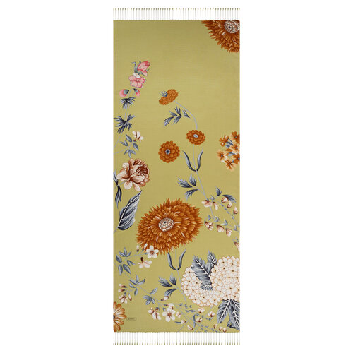 Green Siona Print Silk Shawl