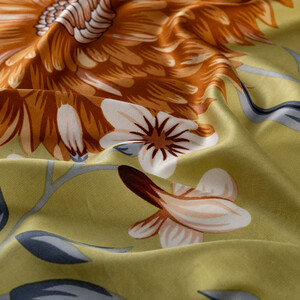 Green Siona Print Silk Shawl - Thumbnail