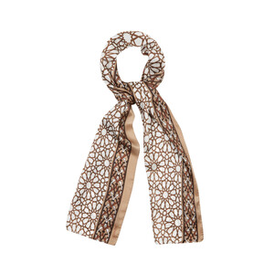 Totême Monogram-print Silk Scarf - Brown Multi - ShopStyle Scarves & Wraps