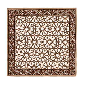 Green Tomb Brown Satin Silk Pocket Square Model 05 - Thumbnail