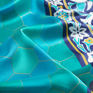 Green Tomb Satin Silk Pocket Square - Thumbnail