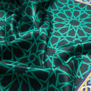 Green Tomb Satin Silk Pocket Square Model 05 - Thumbnail