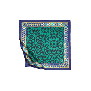 Green Tomb Satin Silk Pocket Square Model 05 - Thumbnail