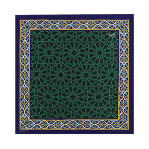 ipekevi - Green Tomb Satin Silk Pocket Square Model 05