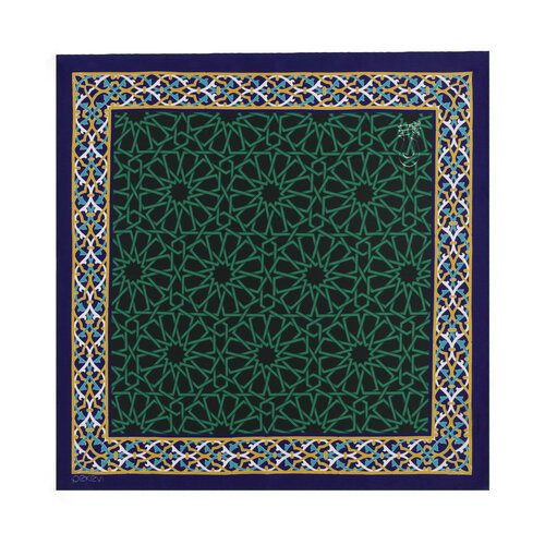 Green Tomb Satin Silk Pocket Square Model 05