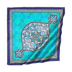 Green Tomb Silk Twill Scarf Model 01 - Thumbnail