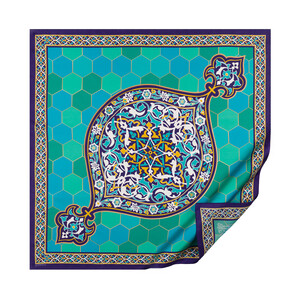 ipekevi - Green Tomb Silk Twill Scarf Model 01