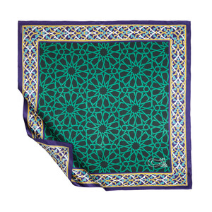 Green Tomb Twill Silk Scarf Model 05 - Thumbnail