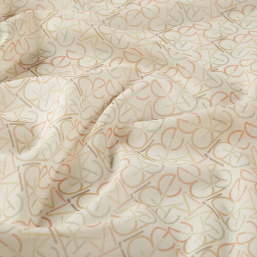 Green Typo Monogram Cotton Silk Scarf
