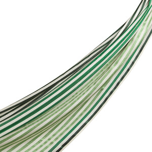ipekevi - Green Valor Striped Silk Scarf