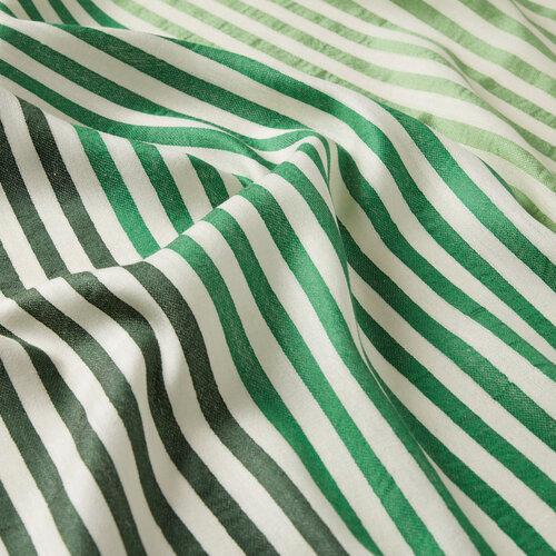 Green Valor Striped Silk Scarf