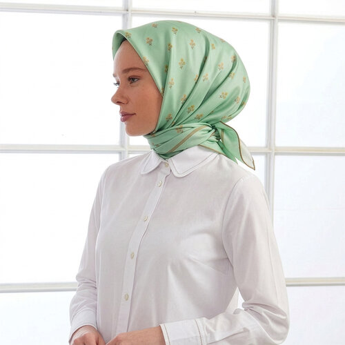 Green Vintage Wall Twill Silk Scarf