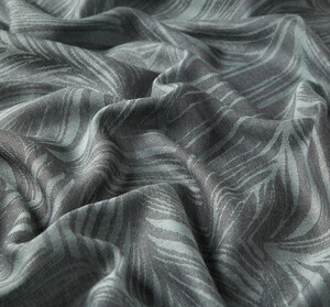 Green Walnut Leaf Print Scarf - Thumbnail