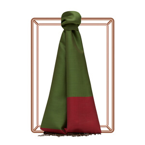 ipekevi - Green Wild Strawberry Reversible Silk Scarf (1)