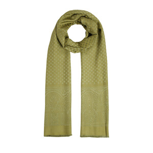 Green Wool Silk Scarf - Thumbnail