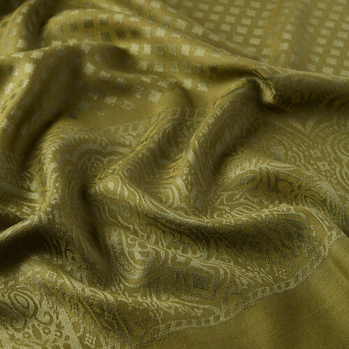 Green Wool Silk Scarf