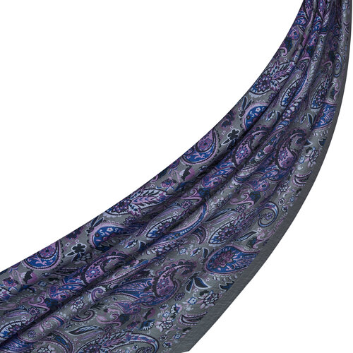 Grey Blue Mezopotamya Tencel Scarf