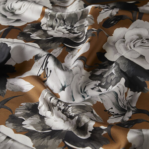 ipekevi - Grey Brown Bouguet Twill Silk Scarf (1)