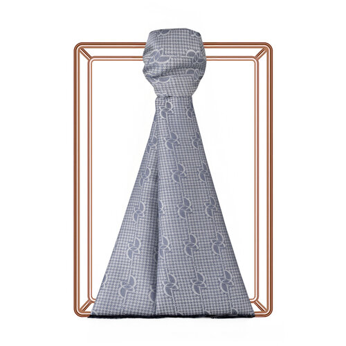 Grey IE Monogram Cotton Silk Scarf