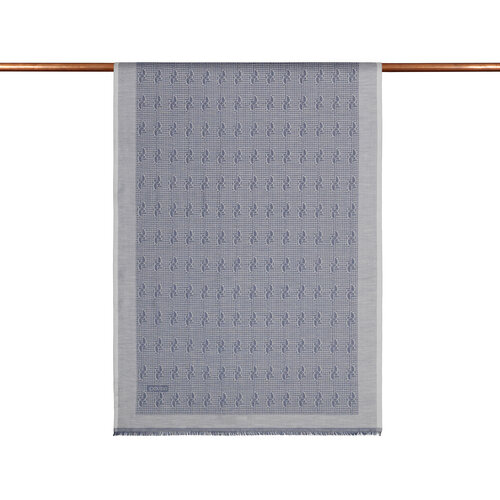 Grey IE Monogram Cotton Silk Scarf