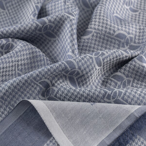 Grey IE Monogram Cotton Silk Scarf - Thumbnail