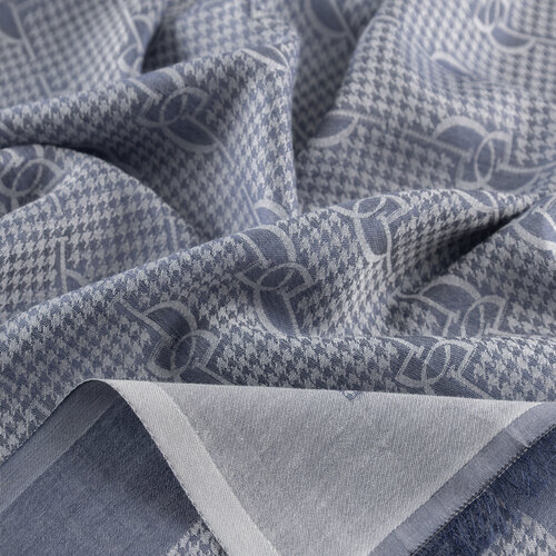 Grey IE Monogram Cotton Silk Scarf