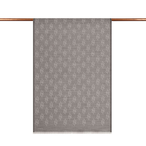 Grey IE Monogram Wool Silk Scarf