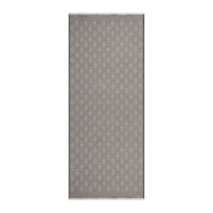 Grey IE Monogram Wool Silk Scarf - Thumbnail