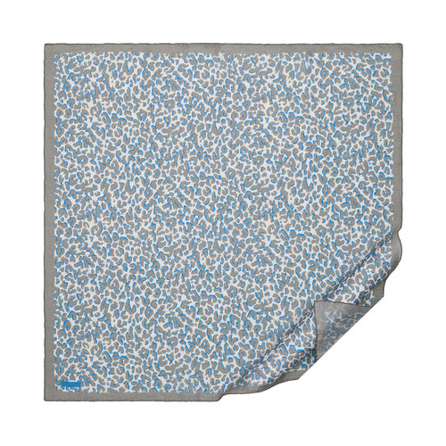 Grey Leopar Print Tencel Scarf