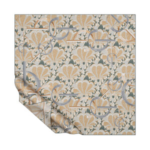 Grey Menthol Spring Story Twill Silk Scarf - Thumbnail