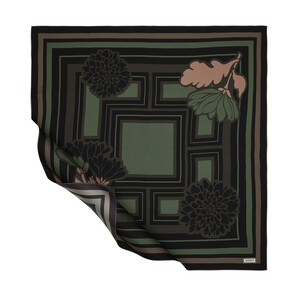 Grey Mentol Terrace Twill Silk Scarf - Thumbnail
