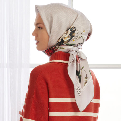 Grey Mink Herbst Twill Silk Scarf