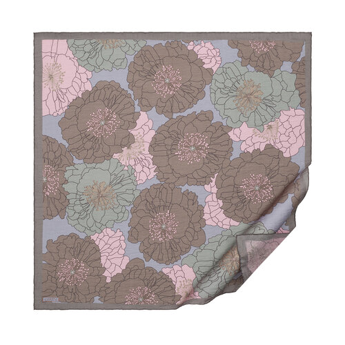 Grey Powder Hydrangea Print Tencel Scarf