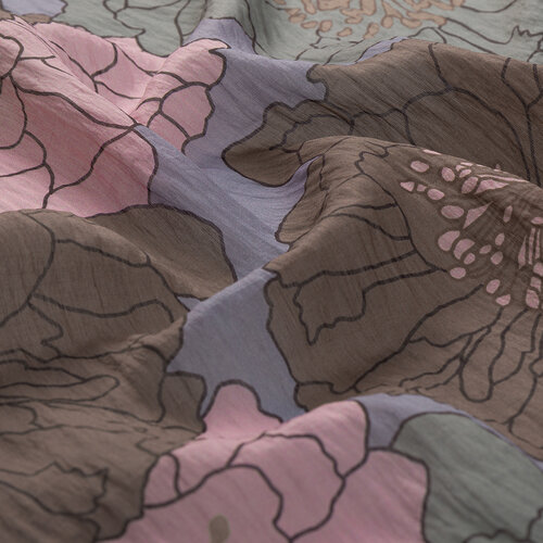 Grey Powder Hydrangea Print Tencel Scarf