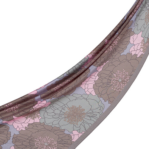 Grey Powder Hydrangea Print Tencel Scarf