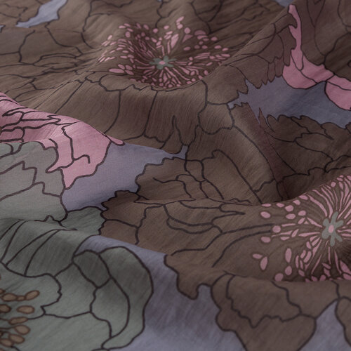 Grey Powder Hydrangea Print Tencel Scarf