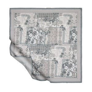 ipekevi - Grey Summer Patchwork Twill Silk Scarf