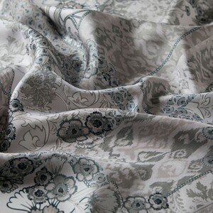 ipekevi - Grey Summer Patchwork Twill Silk Scarf (1)