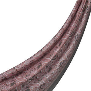 ipekevi - Gül Kurusu Füme Mezopotamya Model 01 Desenli Tensel Şal