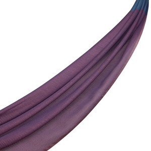 ipekevi - شال صوف وحرير مخطط لون بنفسجي وبترولي