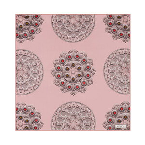 ipekevi - Gülpembe Telkari Saten İpek Mendil