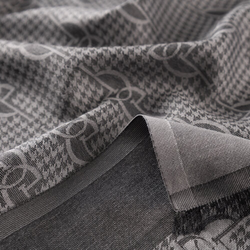 Gümüş İE Monogram Pamuk İpek Şal