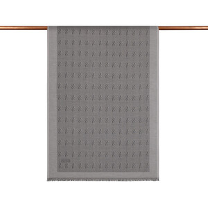 ipekevi - Gümüş İE Monogram Pamuk İpek Şal (1)