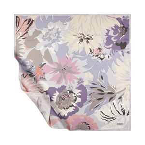 ipekevi - ايشارب حرير تويل تصميم ورود لون فضي