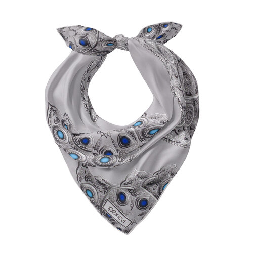 Gümüş Telkari Saten İpek Mendil