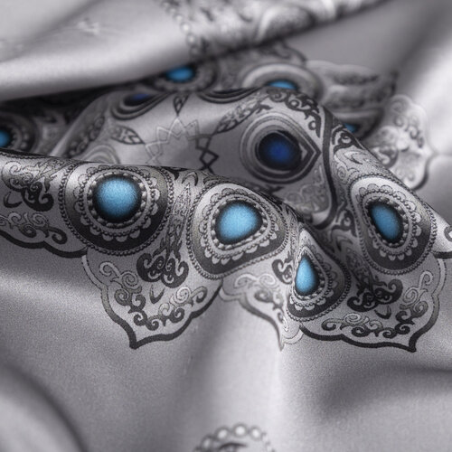 Gümüş Telkari Saten İpek Mendil